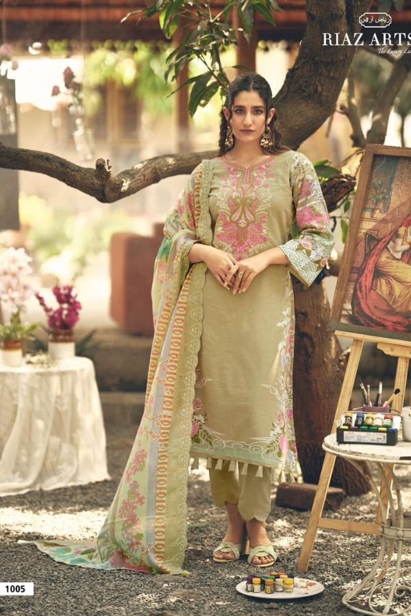 Riaz Arts Farah Abu Saeed Lawn Cotton Camric Suit 1005