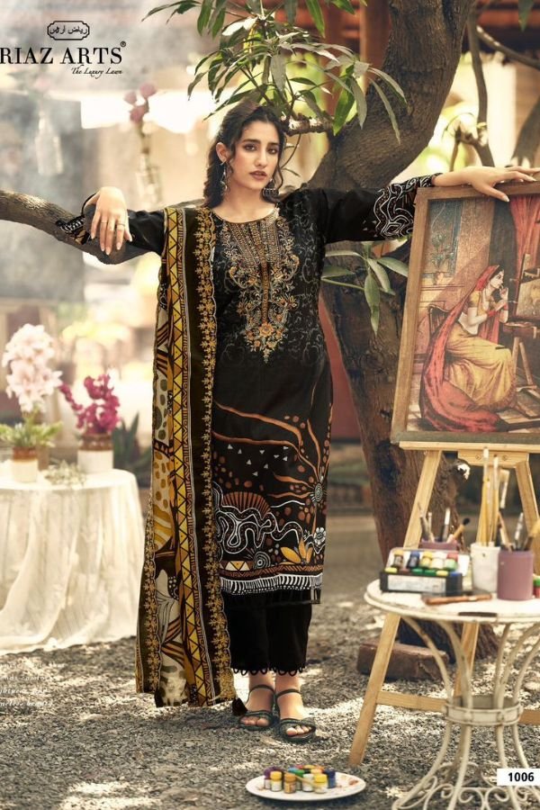Riaz Arts Farah Abu Saeed Lawn Cotton Camric Suit 1006