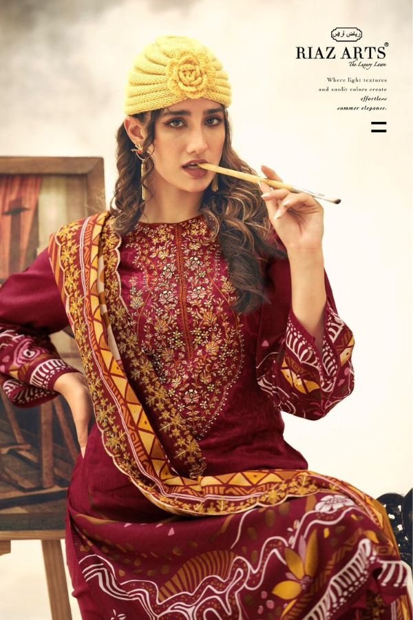 Riaz Arts Farah Abu Saeed Lawn Cotton Camric Suit 1003