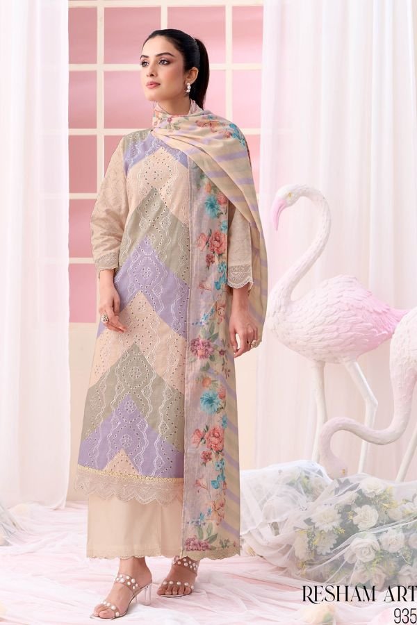 Sahiba Resham Art Premium Cotton Salwar Suit 935