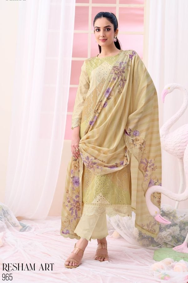 Sahiba Resham Art Premium Cotton Salwar Suit 965