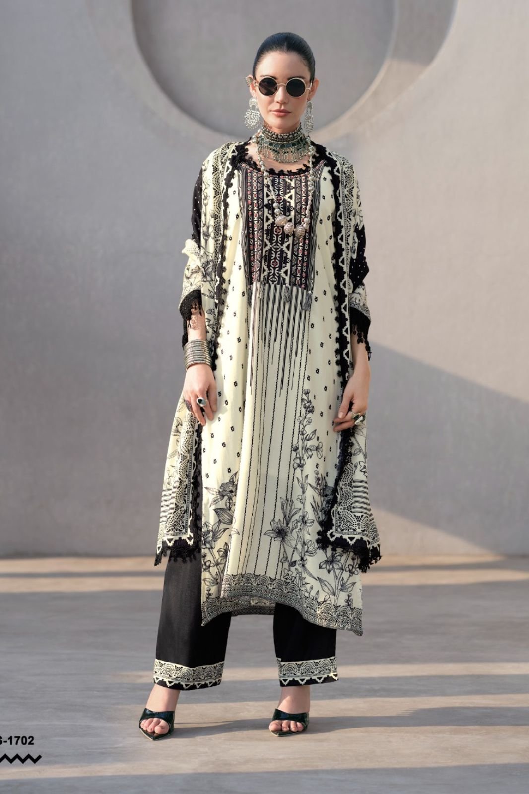 Sanaz Ash & Silk Muslin Ladies Salwar Suit AS-1702