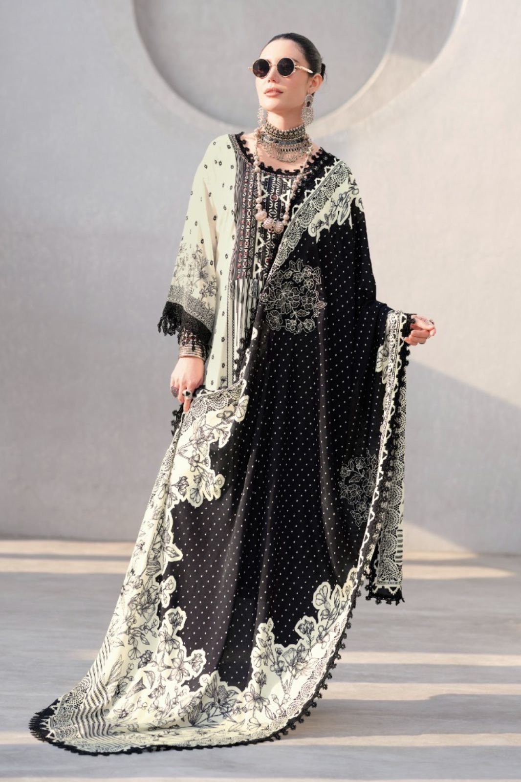 Sanaz Ash & Silk Muslin Ladies Salwar Suit AS-1702