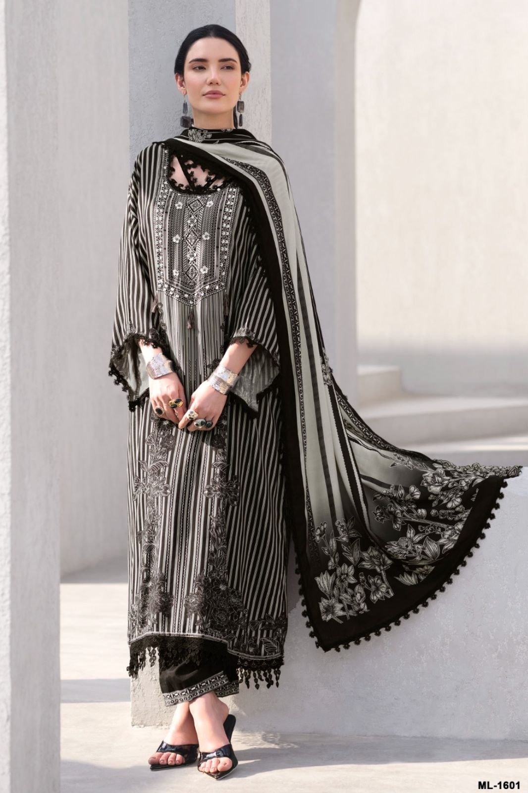 Sanaz Mono Line Muslin Ladies Salwar Suit ML-1601