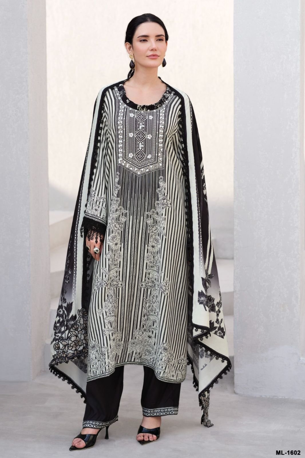 Sanaz Mono Line Muslin Ladies Salwar Suit ML-1602