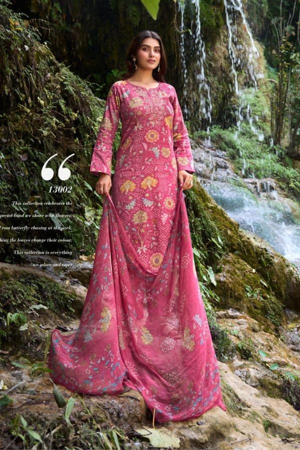 Sunrise Creation Sania 13 Jam Satin Ladies Suit 13002