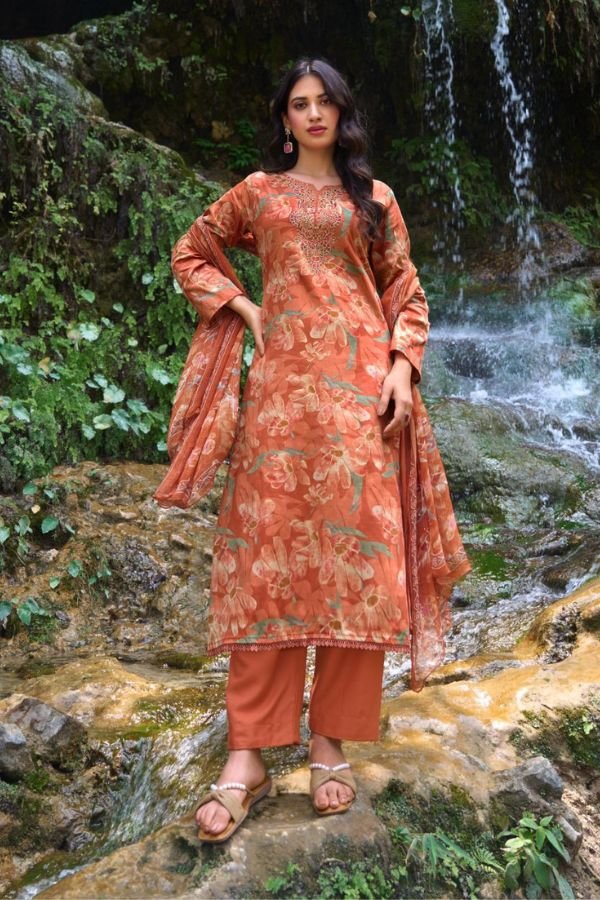 Sunrise Creation Sania 13 Jam Satin Ladies Suit 13005