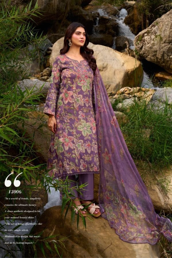 Sunrise Creation Sania 13 Jam Satin Ladies Suit 13006
