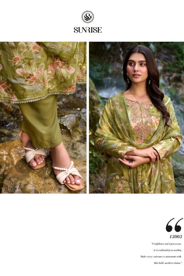 Sunrise Creation Sania 13 Jam Satin Ladies Suit 13003
