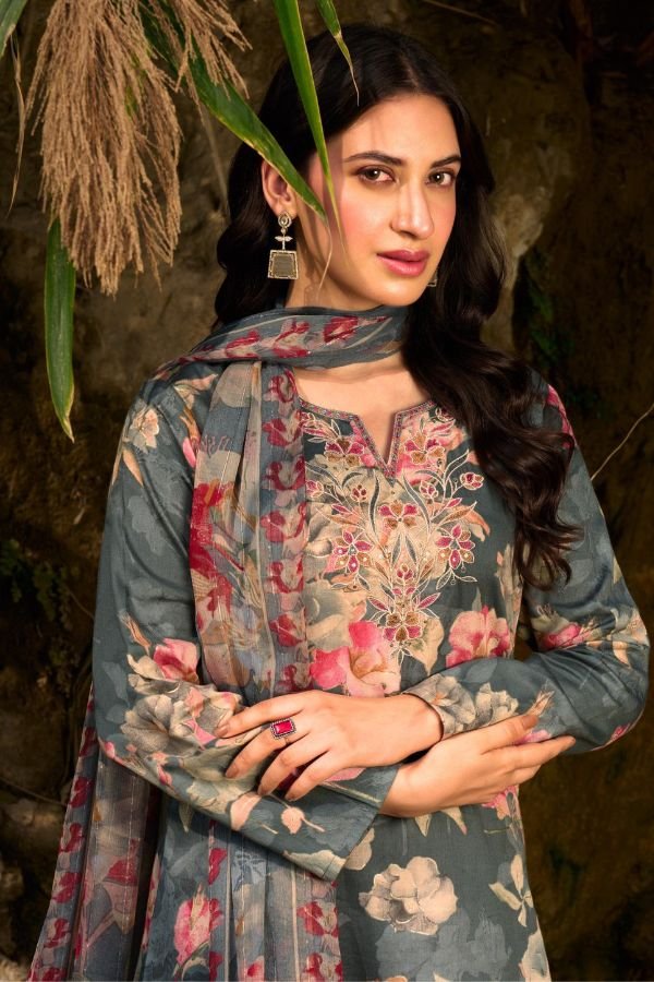 Sunrise Creation Sania 13 Jam Satin Ladies Suit 13004