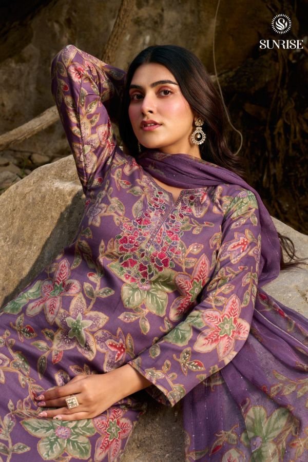 Sunrise Creation Sania 13 Jam Satin Ladies Suit 13006