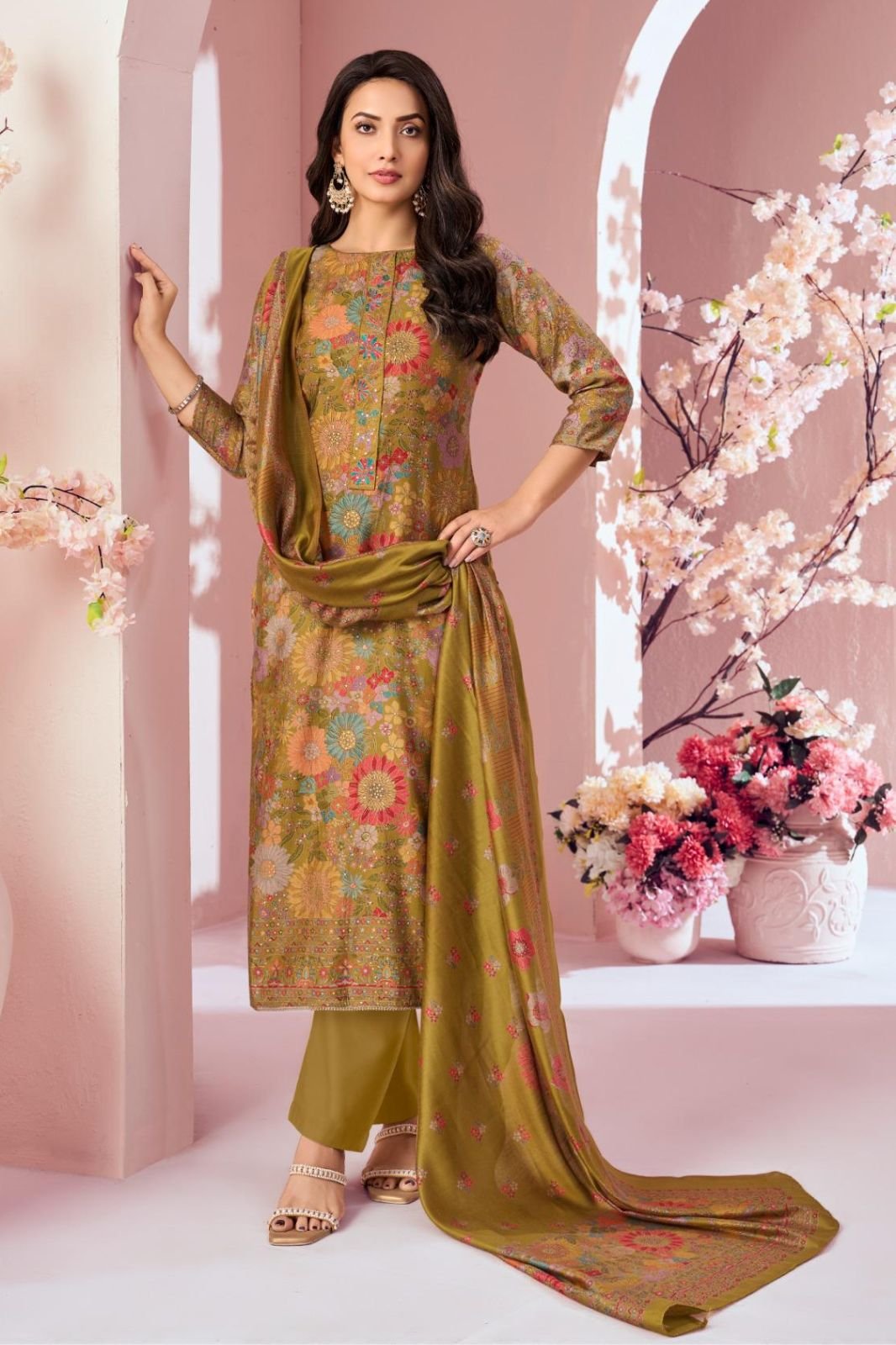 Sunrise Creation Sumaira Once Again Modal Silk Suit 1001