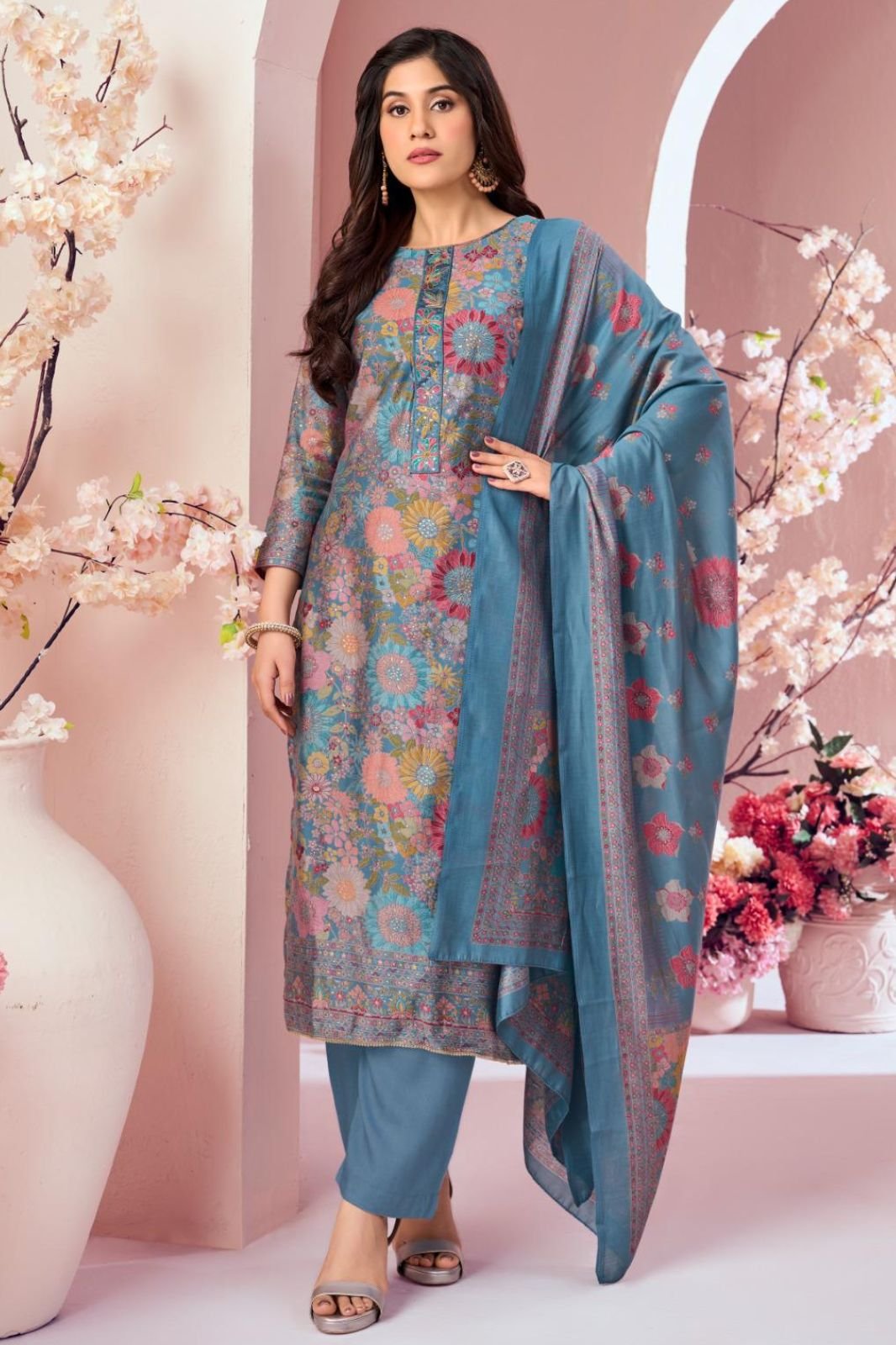 Sunrise Creation Sumaira Once Again Modal Silk Suit 1007
