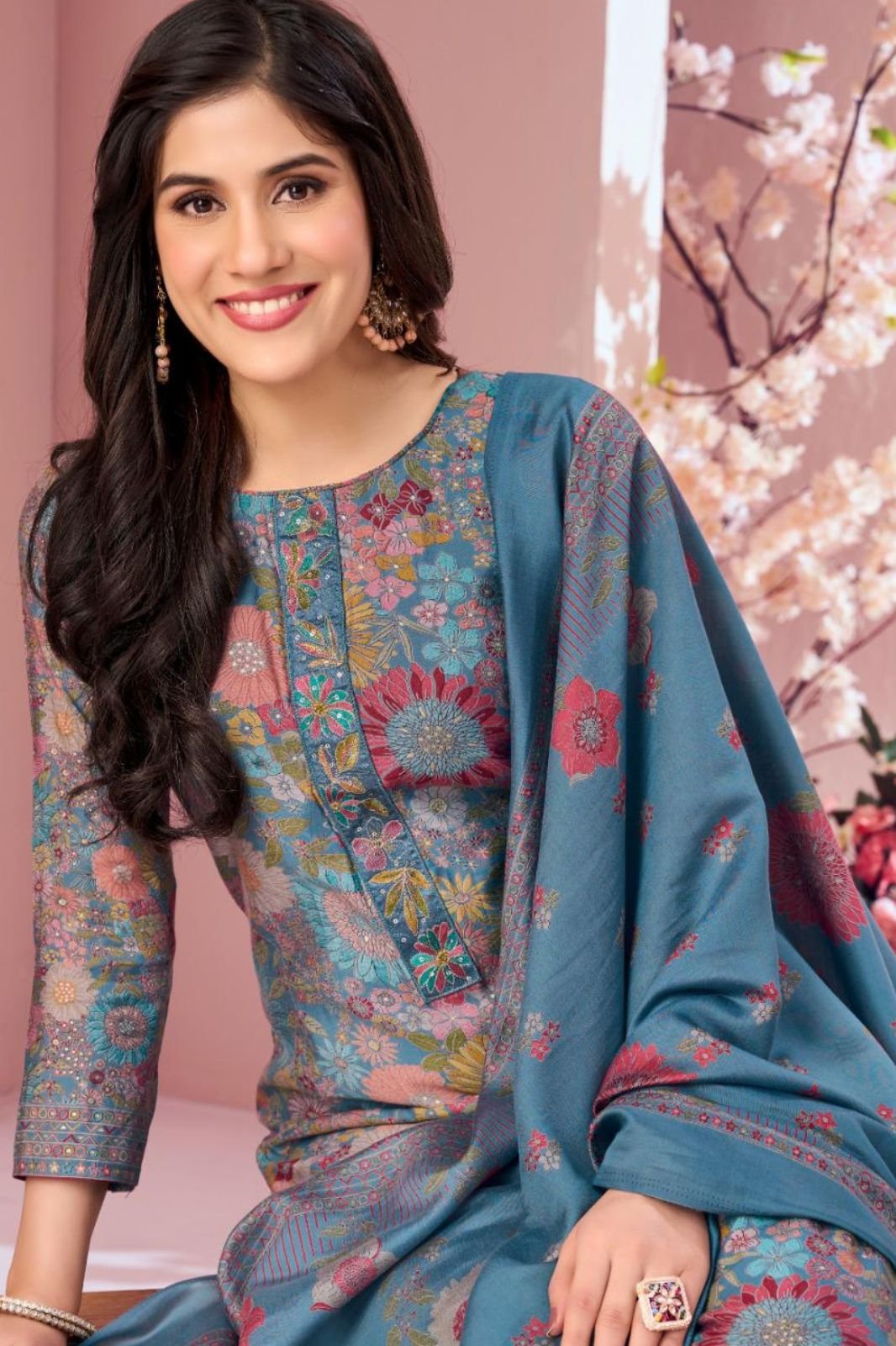 Sunrise Creation Sumaira Once Again Modal Silk Suit 1007