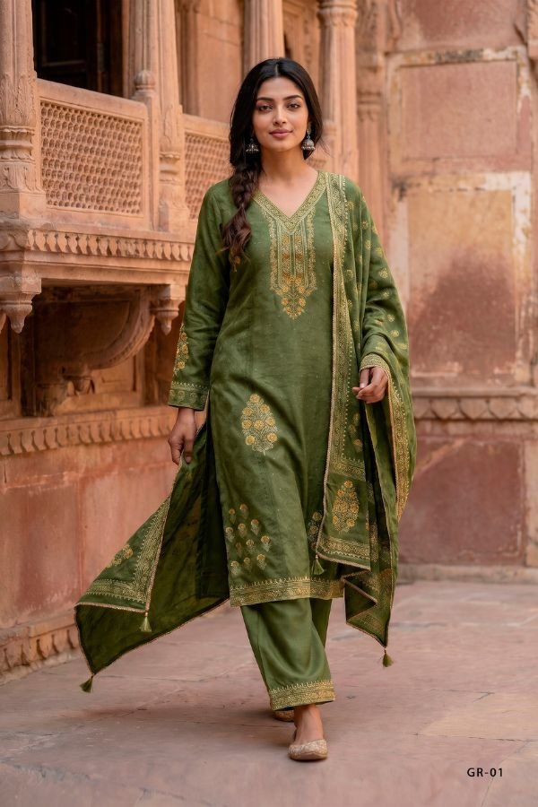 Varsha Fashion Grass Roots Muslin Ladies Suit GR-01