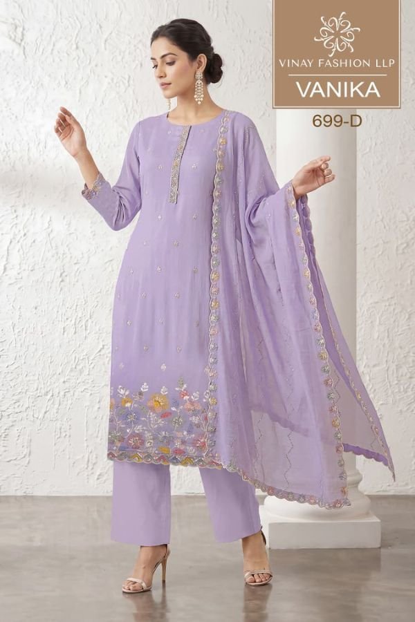 Vinay Fashion Kuleesh Vanika Mul Chanderi Ladies Suit 699-D