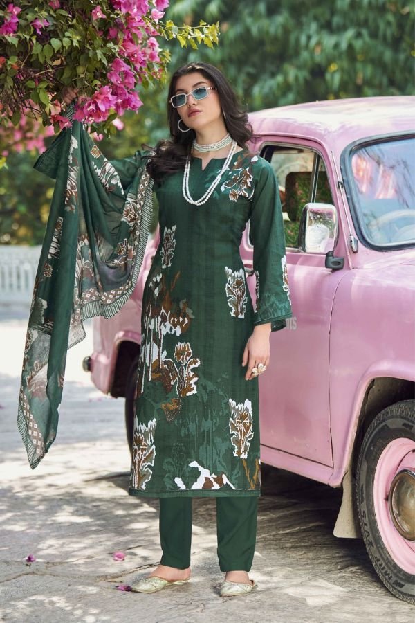 Zulfat Designer Studio Bahaar Pure Cotton Suit 656-003