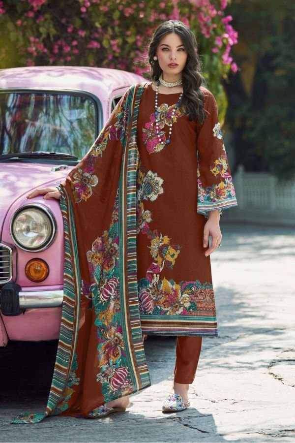 Zulfat Designer Studio Bahaar Pure Cotton Suit 656-004