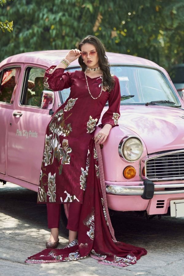 Zulfat Designer Studio Bahaar Pure Cotton Suit 656-005