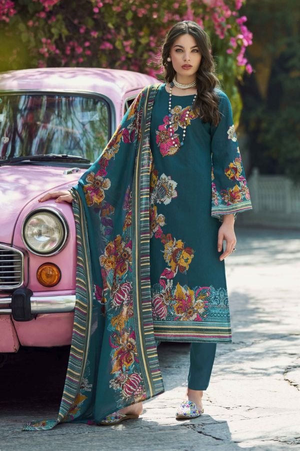 Zulfat Designer Studio Bahaar Pure Cotton Suit 656-006