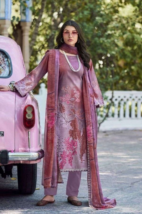 Zulfat Designer Studio Bahaar Pure Cotton Suit 656-007