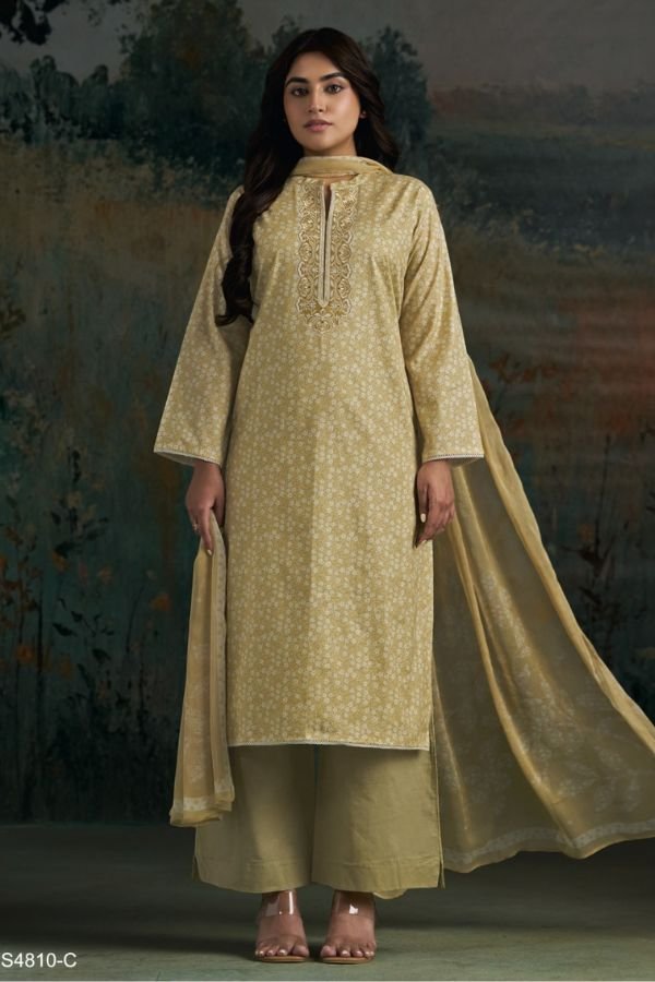 Ganga Fashion Aadila S4810 Premium Cotton Suit S4810-C