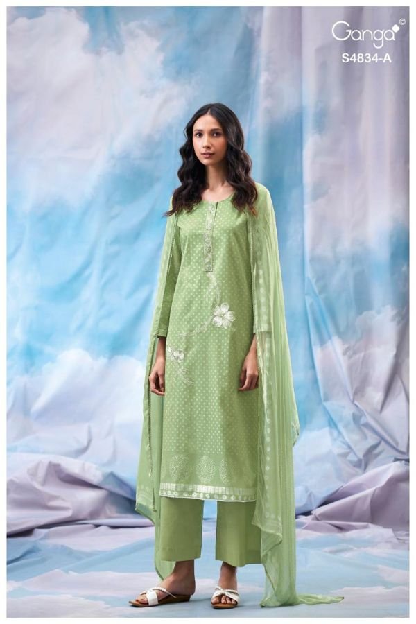 Ganga Fashion Aislinn S4834 Premium Cotton Suit S4834-A