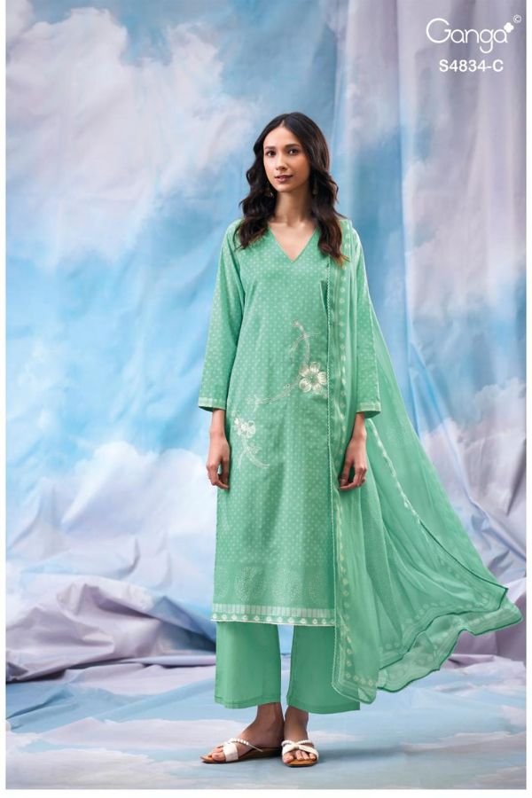 Ganga Fashion Aislinn S4834 Premium Cotton Suit S4834-C