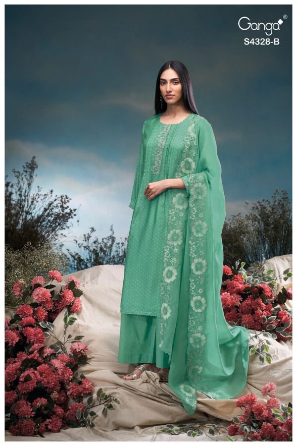 Ganga Fashion Aneaa S4328 Silk Ladies Suit S4328-B