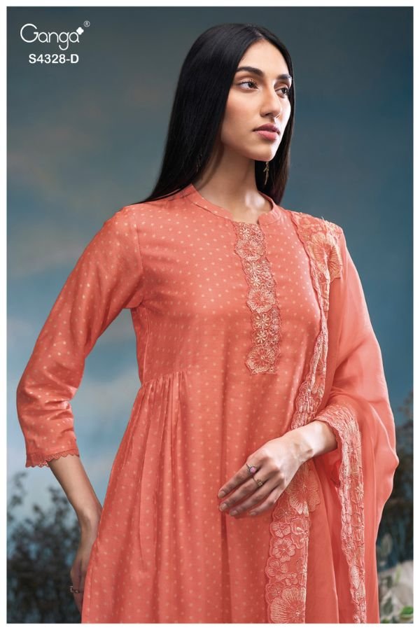 Ganga Fashion Aneaa S4328 Silk Ladies Suit S4328-D