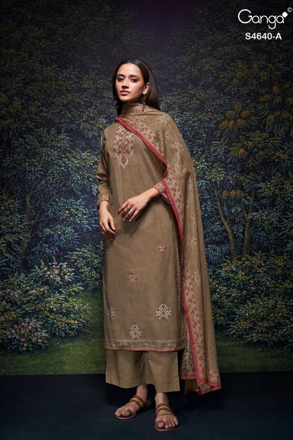 Ganga Fashion Bivora S4640 Premium Cotton Suit S4640-A