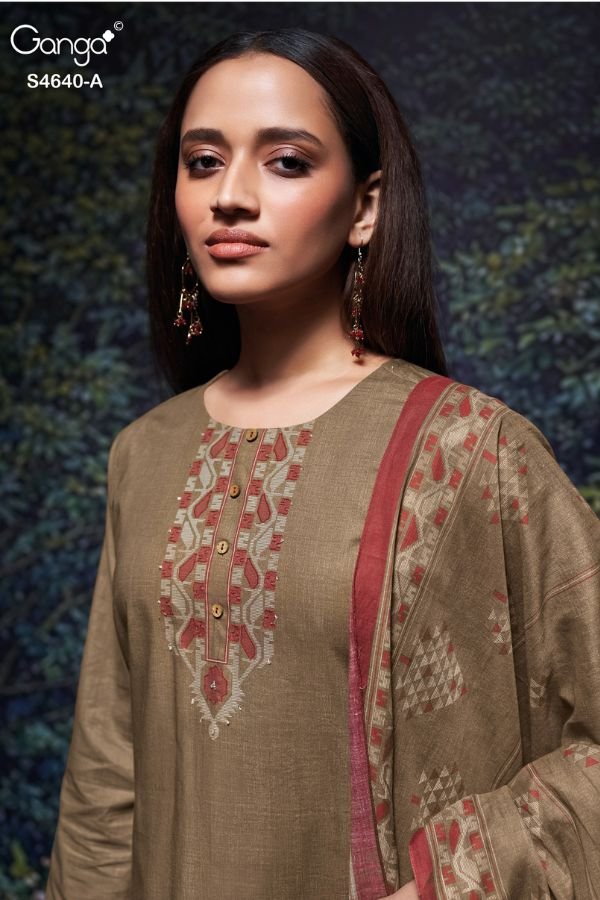 Ganga Fashion Bivora S4640 Premium Cotton Suit S4640-A
