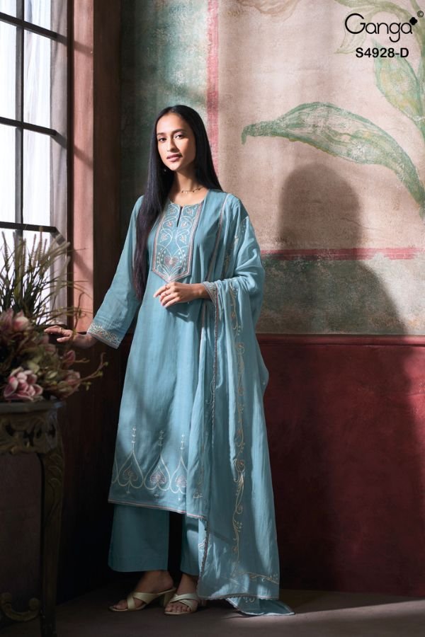 Ganga Fashion Ciraa S4928 Premium Pure Mul Suit S4928-D
