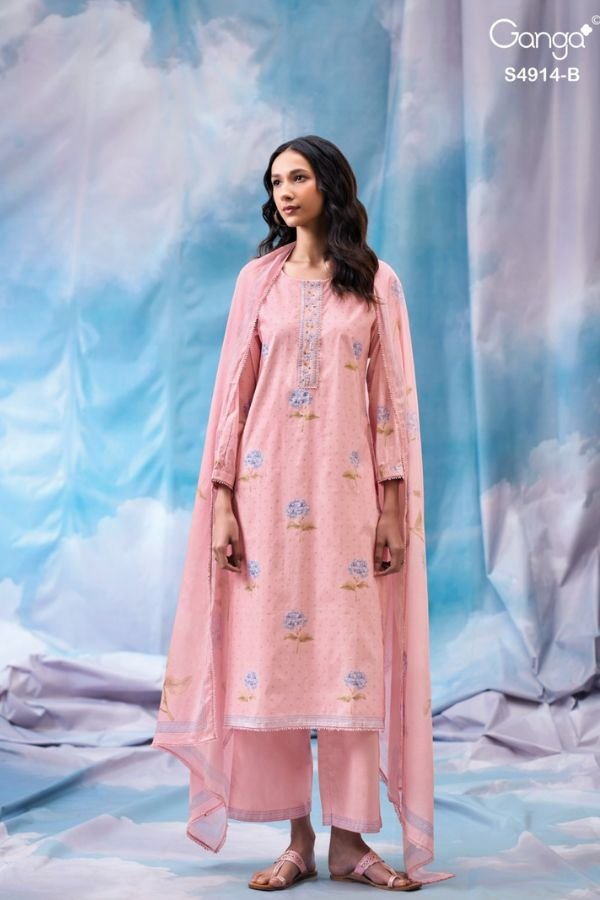 Ganga Fashion Dazia S4914 Premium Cotton Suit S4914-B