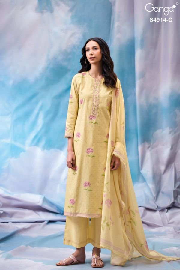 Ganga Fashion Dazia S4914 Premium Cotton Suit S4914-C