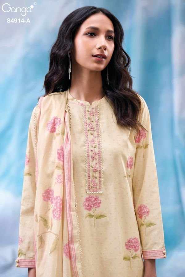 Ganga Fashion Dazia S4914 Premium Cotton Suit S4914-A