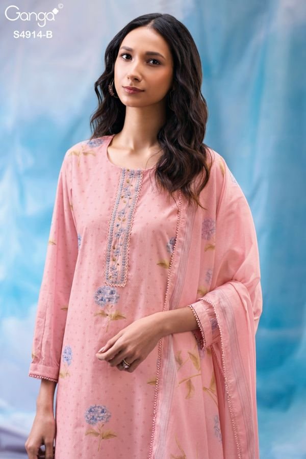 Ganga Fashion Dazia S4914 Premium Cotton Suit S4914-B
