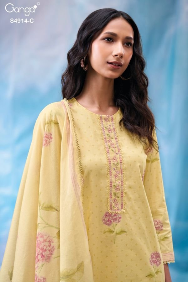 Ganga Fashion Dazia S4914 Premium Cotton Suit S4914-C