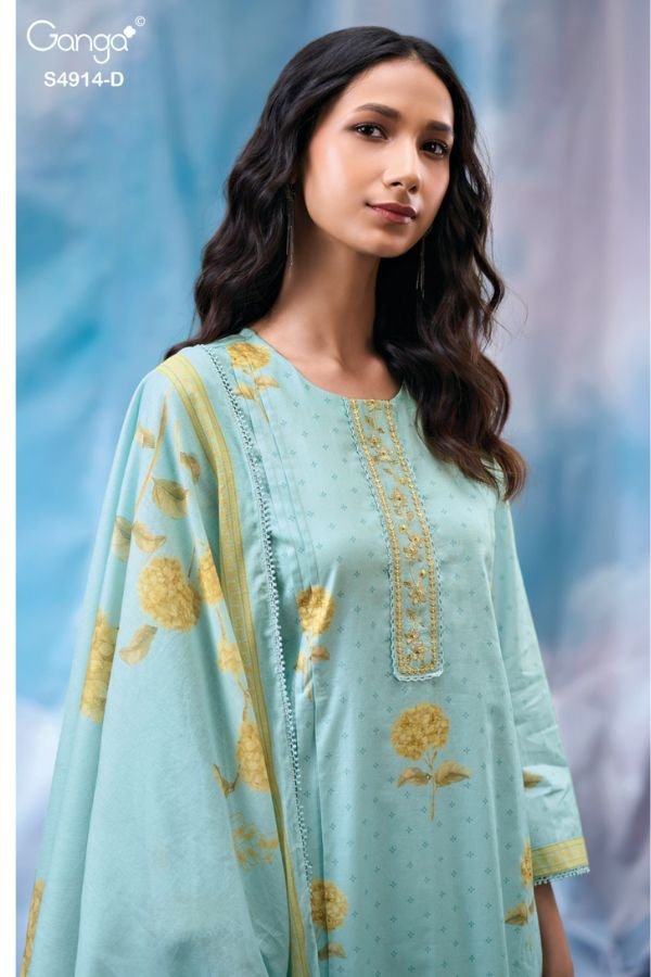 Ganga Fashion Dazia S4914 Premium Cotton Suit S4914-D