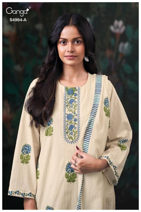 Ganga Fashion Deyza S4964 Premium Cotton Suit S4964-A