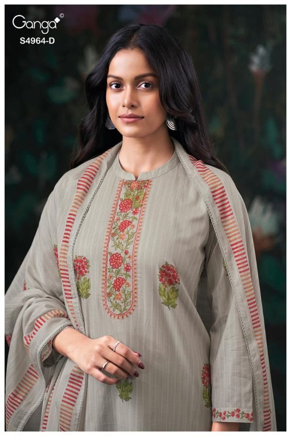 Ganga Fashion Deyza S4964 Premium Cotton Suit S4964-D