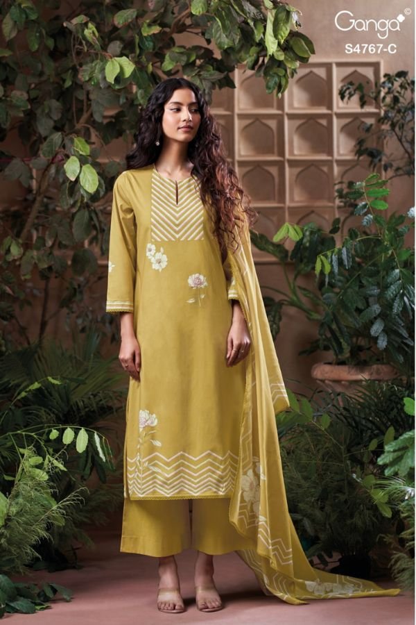 Ganga Fashion Direlia S4767 Premium Cotton Suit S4767-C