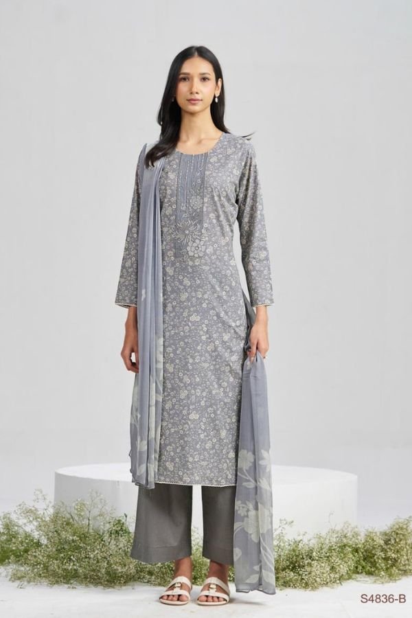 Ganga Fashion Faliha S4836 Premium Cotton Suit S4836-B