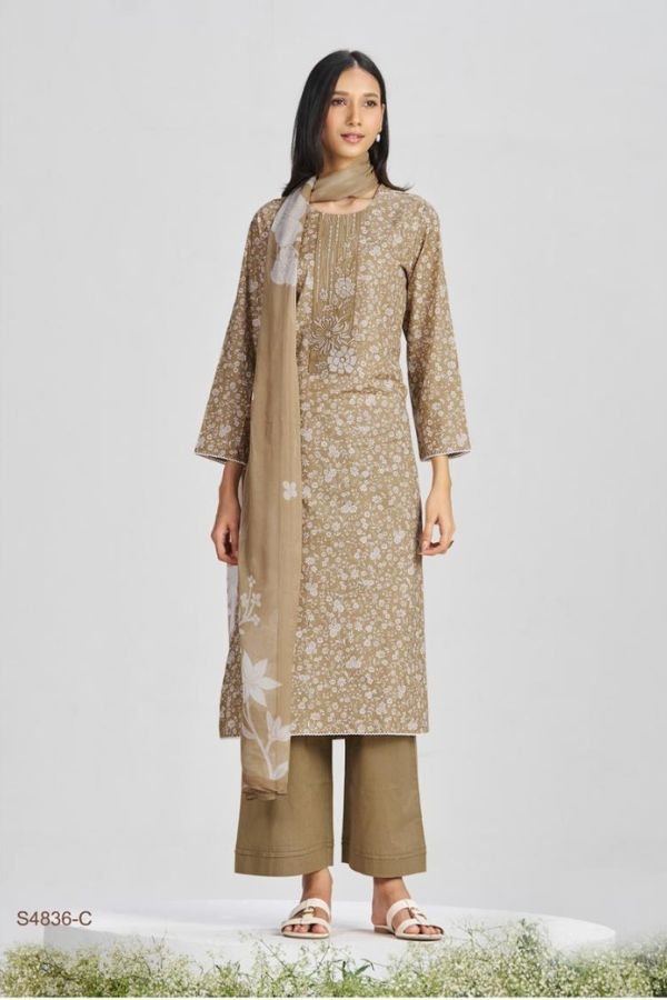 Ganga Fashion Faliha S4836 Premium Cotton Suit S4836-C