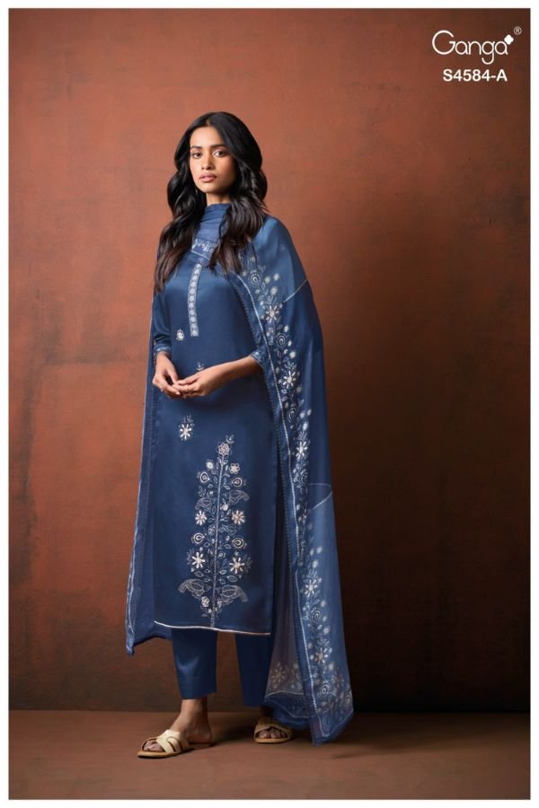 Ganga Fashion Feska S4584 Premium Cotton Suit S4584-A