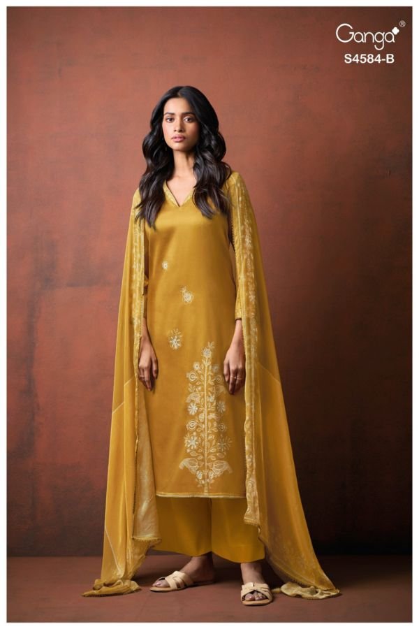 Ganga Fashion Feska S4584 Premium Cotton Suit S4584-B