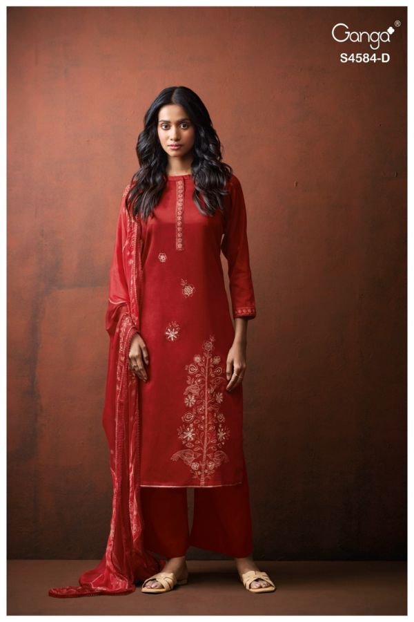 Ganga Fashion Feska S4584 Premium Cotton Suit S4584-D