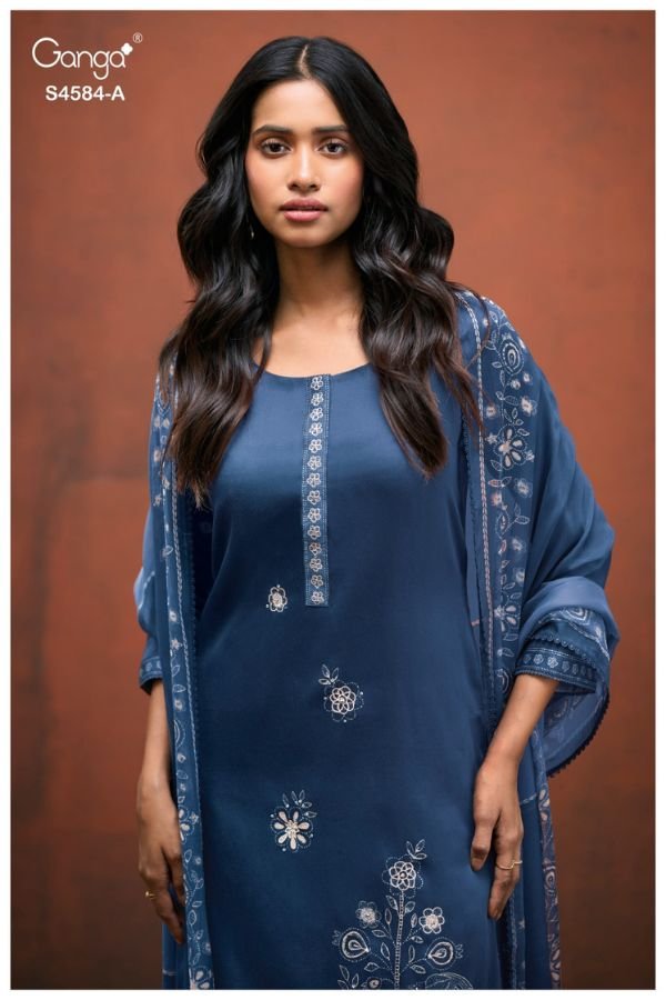 Ganga Fashion Feska S4584 Premium Cotton Suit S4584-A