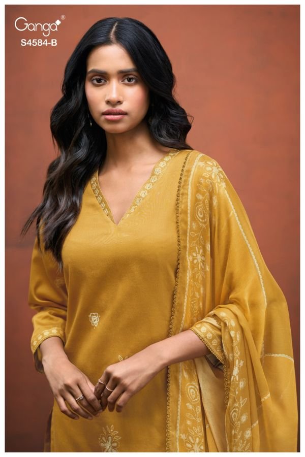 Ganga Fashion Feska S4584 Premium Cotton Suit S4584-B