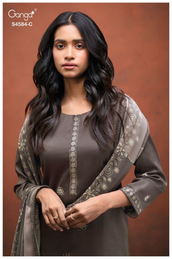 Ganga Fashion Feska S4584 Premium Cotton Suit S4584-C